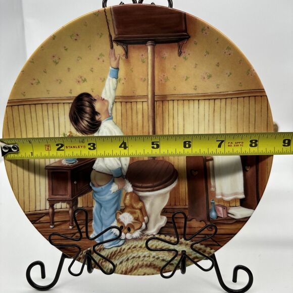 VTG Decorative Plate "Elmer” Little Boy Going Potty Yesterdays Series by Glenice - Picture 5 of 5